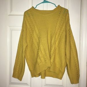 Yellow crochet sweater